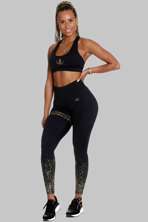 Iconic Guld-Tights Med Lomme